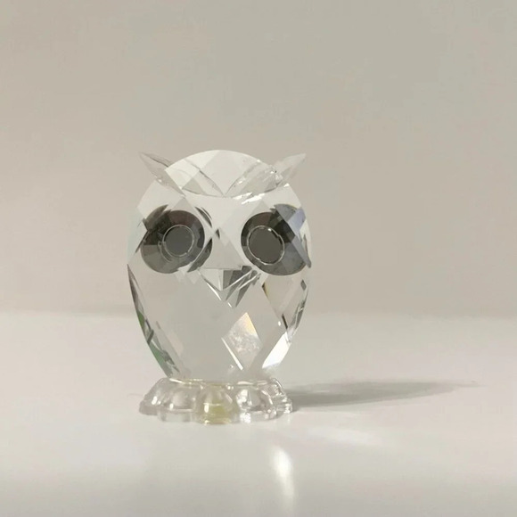 Crystal Glass Owl Figurine Miniature Figure 1.5 Inch - Picture 5 of 16